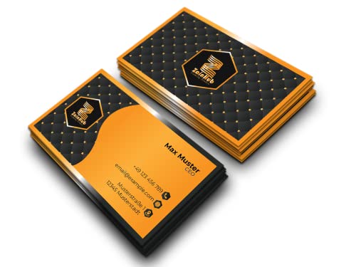 Premium Visitenkarten personalisiert (85x55mm), Premium Papier, hochwertiger Druck, hohe Qualität, selbst gestalten für Business Unternehmen, Startup & privat (Luxury Gold) von Generisch