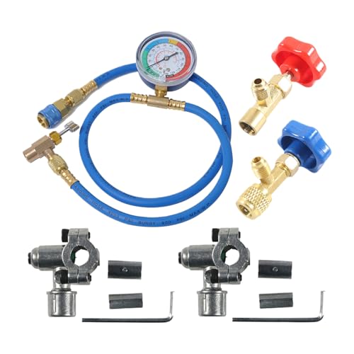 R134A Refrigerant Recharge Kit, Smart Ac Gauge Tool, 3.94x1.18x39.37 Inches Precise Pressure Monitor, Leak Detection Hose, Wire Repair Compatible 1 Set for Car Truck Home Cooling R134A Refrigerant Recharge Kit, Smart Ac Gauge Tool, 3.94x1.18x39.37 Inches Precise Pressure Monitor, Leak Detection Hose, Wire Repair Compatible 1 Set for Car Truck Home Cooling von Generisch