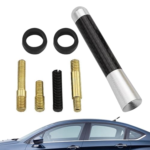 Radioantenne für LKW, Kurze Autoantenne Kurzes Kohlefaser-Metall-Automobilantennen-Kit Mit Aluminiumdraht, 8 cm Auto-Antennen-Set, zur Verwendung unter UV-Licht von Generisch