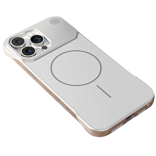 Rahmenlose Hülle Für iPhone 16/16 Pro/16 Plus/16 Pro Max, Magnetische Absaugung, Ultradünne, Stoßfeste Hülle Mit Aromafunktion, Matte Schale,16,White von Generisch