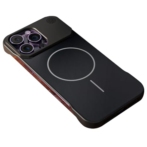 Rahmenlose Hülle Für iPhone 16/16 Pro/16 Plus/16 Pro Max, Magnetische Absaugung, Ultradünne, Stoßfeste Hülle Mit Aromafunktion, Matte Schale,16plus,Black von Generisch