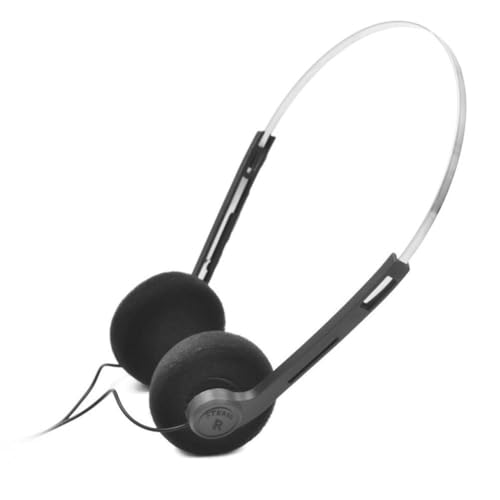 Retro Over-Ear-Kopfhörer, Mini-Stereo-Kopfhörer, leicht, mit Kordel, klassische Kopfhörer zum Fotografieren, Retro-Stimmung, tragbar, klarer Gesang, kleiner Kopf trägt Kopfhörer (schwarz) von Generisch