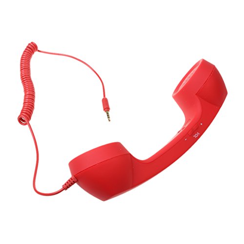 Retro POP Mobilteil mit 3,5-mm-Klinkenstecker, Rauschunterdrückung, Schwarz (Rot) von Generisch