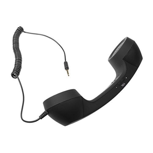 Retro POP Mobilteil mit 3,5-mm-Klinkenstecker, Rauschunterdrückung, Schwarz (Schwarz) von Generisch