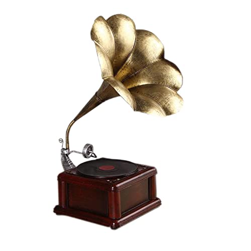 Retro-Vinyl-Schallplattenspieler-Modell, Vintage-Heimdekoration und Fotografie-Requisite, einzigartiges Lautsprecher-Ornament von Generisch