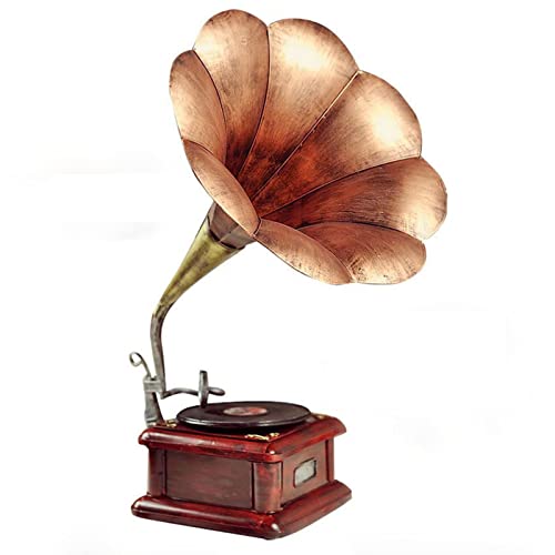 Retro-Vinyl-Schallplattenspieler-Modell, Vintage-Heimdekoration und Fotografie-Requisite, einzigartiges Lautsprecher-Ornament von Generisch