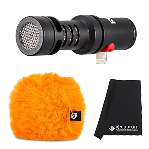 Rode VMML Videomic Me-L Mikrofon für Mobile iOS Geräte + WS9 Windschutz Orange + keepdrum Mikrofasertuch von Generisch