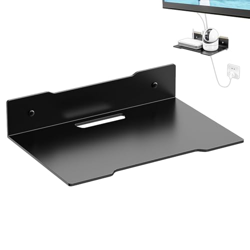 Router-Regal – Wandmontierte schwebende Regale | Edelstahl-Projektor-Rack-Halter | praktische Router-Wandregal-Halterung | Wandhalterung schwebend für Media-Boxen, Player, Satelliten-TV-Box von Generisch