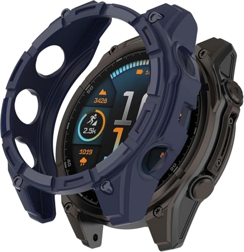 Rugged Armor Schutzhülle kompatibel mit Garmin Fenix 8 51 mm Hülle, Schutzhülle aus weichem TPU für Fenix 8 51 mm Smartwatch-Zubehör (blau) von Generisch