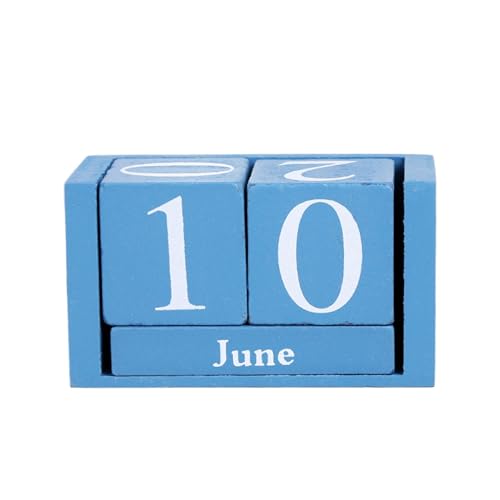 Rustikaler Blockkalender für den Schreibtisch, Kalender aus Holz für den Schreibtisch, Anzeigeblöcke zur Dekoration, Holz-Monats-Datumsblöcke für Lehrer, Studenten, Klassenzimmer von Generisch