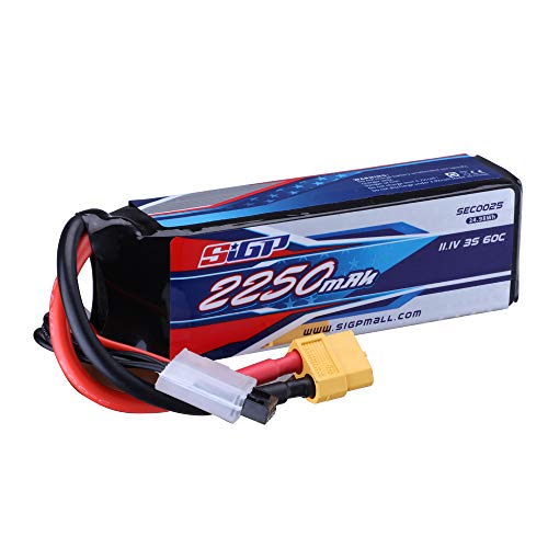 SIGP 11,1V 3S RC Lipo Akku 60C 2250mAh mit XT60 Stecker für RC Flugzeug Quadcopter Helikopter Drohne FPV von Generisch