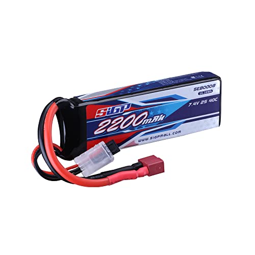 SIGP 2S Lipo Akku 7,4V 2200mAh 40C mit T-Stecker für RC Fahrzeuge,Auto,Tank,LKW,Boot,Truggy Racing Modell Hobby von Generisch