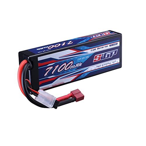 SIGP 2S Lipo Akku 7,4V 7100mAh 70C RC Akku Soft Pack mit Deans T Stecker für RC Auto LKW Boot Fahrzeuge Tank Buggy Racing Hobby von Generisch