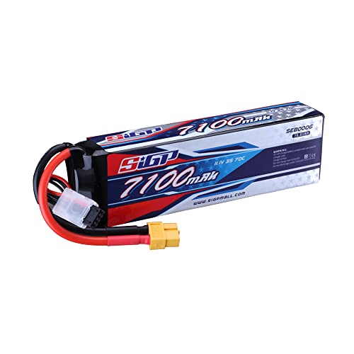 SIGP 3S 11,1V Lipo Akku 7100mAh RC Batterien 70C Soft Pack mit XT60 Anschluss für RC Auto Fahrzeuge LKW Tank Boot Racing Hobby von Generisch