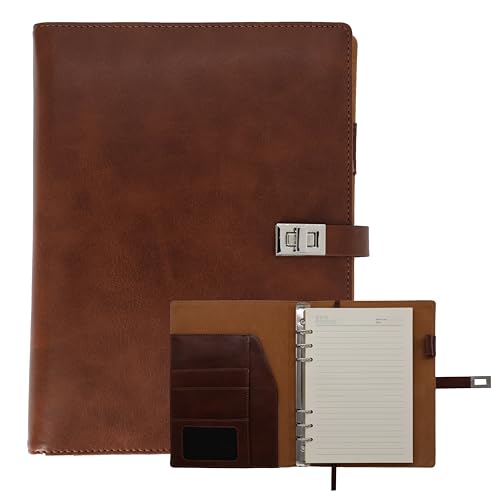SOLIDE DIN A5 Ringbuchmappe 6 Ringe aus Kunstleder, Notizbuch, inkl. Notizblock, ideal für Dokumente und Notizen, perfekter Organizer für Büro und Reise SOLIDE DIN A5 Ringbuchmappe 6 Ringe aus Kunstleder, Notizbuch, inkl. Notizblock, ideal für Dokumente und Notizen, perfekter Organizer für Büro und Reise von Generisch