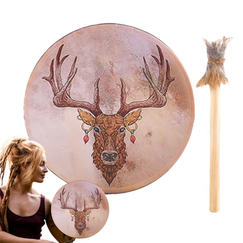 Schamanentrommeln Erwachsene – Echtholzrahmen Handtrommel, Percussion Instrument | Trommel Hirschkopf-Design Spirituelle Rituale, Meditative, Schamanische Klangheilung Sibirische Meditationserfahrung Schamanentrommeln Erwachsene – Echtholzrahmen Handtrommel, Percussion Instrument | Trommel Hirschkopf-Design Spirituelle Rituale, Meditative, Schamanische Klangheilung Sibirische Meditationserfahrung von Generisch
