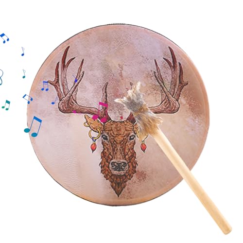 Schamanische Trommeln - 9 Zoll Handheld Shaman Drum mit Hirschkopfdesign, spirituelles Percussion -Instrument | Heiliger Heilheilungsinstrument für Meditation, Vorfahren, Energiearbeit, ritueller Drum Schamanische Trommeln - 9 Zoll Handheld Shaman Drum mit Hirschkopfdesign, spirituelles Percussion -Instrument | Heiliger Heilheilungsinstrument für Meditation, Vorfahren, Energiearbeit, ritueller Drum von Generisch