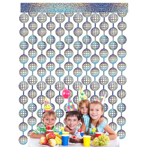 Schlafzimmer Discokugel Folie Fransen | 2 m Discokugel Folie Pailletten Dekoration - Glitzer Luftschlangen, Urlaub Foto Booth Requisiten, Party Dekoration für Hochzeit, Brautparty von Generisch