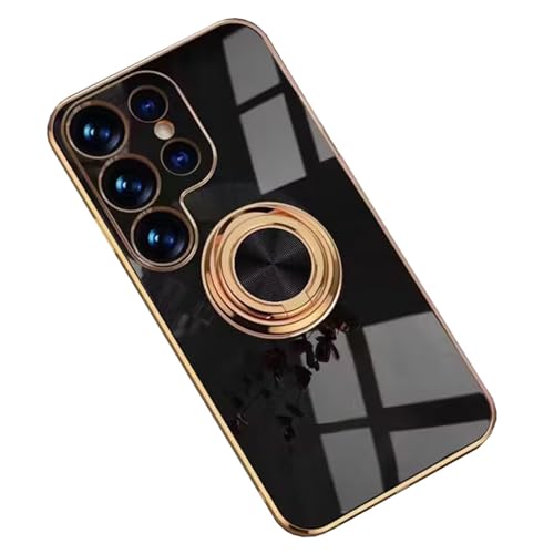 Schlanke, Weiche Hülle Für Samsung Galaxy S25/S25 Plus/S25 Ultra, Magnetischer Fingerring-Ständer, Handyhülle Mit Kfz-Magnetabsaugung,S25,Black Schlanke, Weiche Hülle Für Samsung Galaxy S25/S25 Plus/S25 Ultra, Magnetischer Fingerring-Ständer, Handyhülle Mit Kfz-Magnetabsaugung,S25,Black von Generisch
