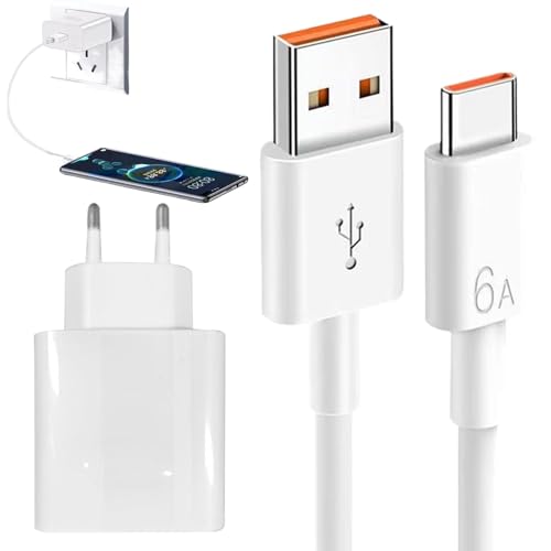 Schnelles Ladekabel, Ladegerät Block mit Kabel,66W Ladegerät Block USB Typ C Kabel | 6A -Datenkabel, tragbares Telefonladegerät für Mobiltelefone, Tablets eingestellt von Generisch