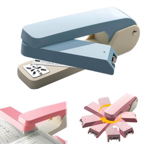 Schreibtischhefter mit Schwenkkopf, 360 Grad drehbar, vielseitiges Heften, Heftklammern, Berichte und Präsentationen, Clipper-Werkzeug, bis zu 50 Blatt, Heftung, ergonomisches Design, komfortable von Generisch