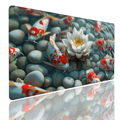 Schreibtischunterlage Gaming Mauspad Fish (6) Mousepad Groß XXL 700x400x4mm WassXerdicht Anti-Rutsch Mouse Pad, Vernähte Kanten Desk Mouse Mat, Mauspads Verbessert Präzision und Geschwindigkeit von Generisch