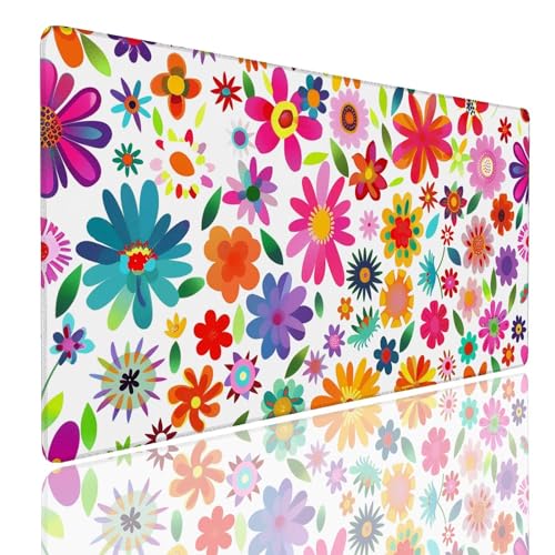 Schreibtischunterlage Gaming Mauspad Flower (12) Mousepad Groß XXL 1600x800x4mm WassXerdicht Anti-Rutsch Mouse Pad, Vernähte Kanten Desk Mouse Mat, Mauspads Verbessert Präzision und Geschwindigkeit von Generisch