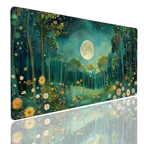 Schreibtischunterlage Gaming Mauspad Forest (8) Mousepad Groß XXL 1600x800x4mm WassXerdicht Anti-Rutsch Mouse Pad, Vernähte Kanten Desk Mouse Mat, Mauspads Verbessert Präzision und Geschwindigkeit von Generisch