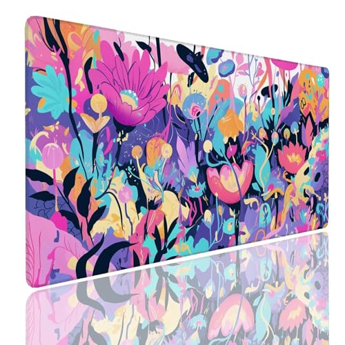Schreibtischunterlage Gaming Mauspad Garden (4) Mousepad Groß XXL 1600x800x4mm WassXerdicht Anti-Rutsch Mouse Pad, Vernähte Kanten Desk Mouse Mat, Mauspads Verbessert Präzision und Geschwindigkeit von Generisch