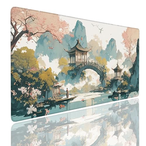 Schreibtischunterlage Gaming Mauspad Gardens (6) Mousepad Groß XXL 1600x800x4mm WassXerdicht Anti-Rutsch Mouse Pad, Vernähte Kanten Desk Mouse Mat, Mauspads Verbessert Präzision und Geschwindigkeit von Generisch