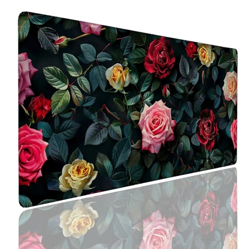 Schreibtischunterlage Gaming Mauspad Gardens (8) Mousepad Groß XXL 1400x800x4mm WassXerdicht Anti-Rutsch Mouse Pad, Vernähte Kanten Desk Mouse Mat, Mauspads Verbessert Präzision und Geschwindigkeit von Generisch