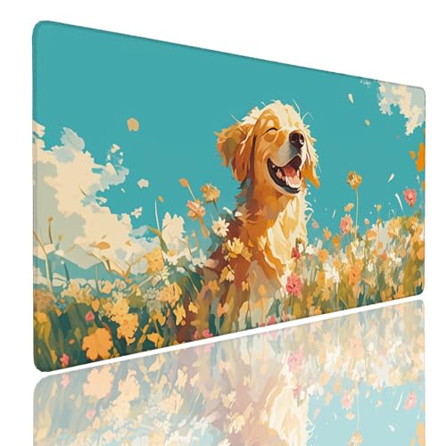 Schreibtischunterlage Gaming Mauspad Golden (10) Mousepad Groß XXL 1600x800x4mm WassXerdicht Anti-Rutsch Mouse Pad, Vernähte Kanten Desk Mouse Mat, Mauspads Verbessert Präzision und Geschwindigkeit von Generisch