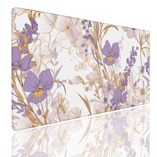 Schreibtischunterlage Gaming Mauspad Golden (5) Mousepad Groß XXL 900x600x4mm WassXerdicht Anti-Rutsch Mouse Pad, Vernähte Kanten Desk Mouse Mat, Mauspads Verbessert Präzision und Geschwindigkeit von Generisch