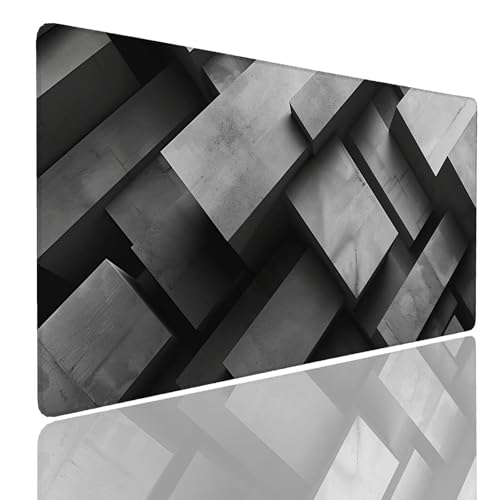 Schreibtischunterlage Gaming Mauspad Gray (6) Mousepad Groß XXL 1600x800x4mm WassXerdicht Anti-Rutsch Mouse Pad, Vernähte Kanten Desk Mouse Mat, Mauspads Verbessert Präzision und Geschwindigkeit von Generisch