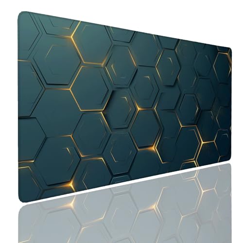 Schreibtischunterlage Gaming Mauspad Green (7) Mousepad Groß XXL 1600x800x4mm WassXerdicht Anti-Rutsch Mouse Pad, Vernähte Kanten Desk Mouse Mat, Mauspads Verbessert Präzision und Geschwindigkeit von Generisch