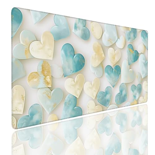 Schreibtischunterlage Gaming Mauspad Heart (5) Mousepad Groß XXL 1600x800x4mm WassXerdicht Anti-Rutsch Mouse Pad, Vernähte Kanten Desk Mouse Mat, Mauspads Verbessert Präzision und Geschwindigkeit von Generisch
