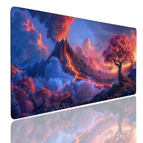 Schreibtischunterlage Gaming Mauspad Landscape (4) Mousepad Groß XXL 1400x600x4mm WassXerdicht Anti-Rutsch Mouse Pad, Vernähte Kanten Desk Mouse Mat, Mauspads Verbessert Präzision und Geschwindigkeit von Generisch