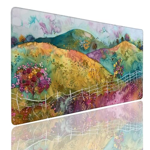 Schreibtischunterlage Gaming Mauspad Landscape (6) Mousepad Groß XXL 1600x800x4mm WassXerdicht Anti-Rutsch Mouse Pad, Vernähte Kanten Desk Mouse Mat, Mauspads Verbessert Präzision und Geschwindigkeit von Generisch