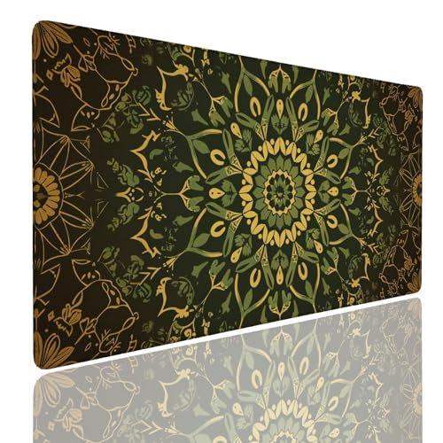 Schreibtischunterlage Gaming Mauspad Mandala (7) Mousepad Groß XXL 1600x800x4mm WassXerdicht Anti-Rutsch Mouse Pad, Vernähte Kanten Desk Mouse Mat, Mauspads Verbessert Präzision und Geschwindigkeit von Generisch