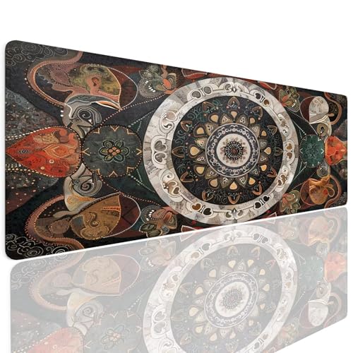 Schreibtischunterlage Mauspad Gaming Mousepad XL Groß 700x300x4mm Wassxerdicht Rutchfeste Schreibtisch Unterlage Mouse Pad Multifunktionales Schutz Matte Mauspads, Home Office Mousepad Mandala 4-720 von Generisch