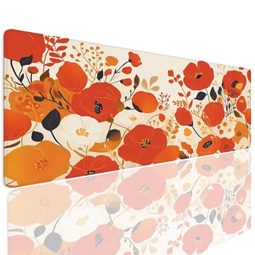 Schreibtischunterlage Mauspad Gaming Mousepad XL Groß 700x300x4mm Wassxerdicht Rutchfeste Schreibtisch Unterlage Mouse Pad Multifunktionales Schutz Matte Mauspads, Home Office Mousepad Orange 4-824 von Generisch