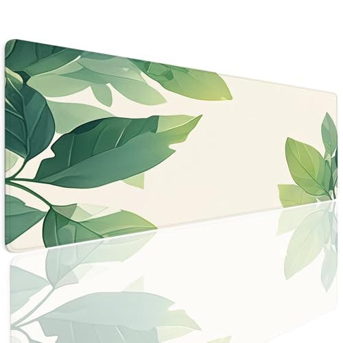 Schreibtischunterlage Mauspad Gaming Mousepad XL Groß 800x400x4mm Wassxerdicht Rutchfeste Schreibtisch Unterlage Mouse Pad Multifunktionales Schutz Matte Mauspads, Home Office Mousepad Leaves 4-680 von Generisch