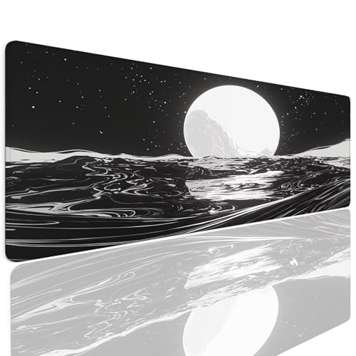 Schreibtischunterlage Mauspad Gaming Mousepad XXL Groß 1400x600x4mm Wassxerdicht Rutchfeste Schreibtisch Unterlage Mouse Pad Multifunktionales Schutz Matte Mauspads, Home Office Mousepad Moon 4-748 von Generisch