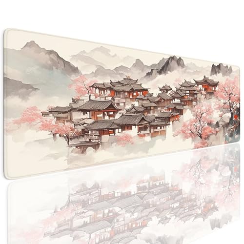 Schreibtischunterlage Mauspad Gaming Mousepad XXL Groß 900x400x4mm Wassxerdicht Rutchfeste Schreibtisch Unterlage Mouse Pad Multifunktionales Schutz Matte Mauspads, Home Office Mousepad House 4-622 von Generisch