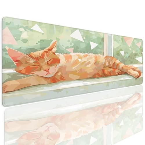 Schreibtischunterlage Mauspad Gaming Mousepad XXL Groß 900x400x4mm Wassxerdicht Rutchfeste Schreibtisch Unterlage Mouse Pad Multifunktionales Schutz Matte Mauspads, Home Office Mousepad Orange 4-830 von Generisch