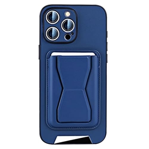 Schutzhülle Mit Ständer Für iPhone 16/16 Pro/16 Plus/16 Pro Max, Kartenfach Auf Der Rückseite, Leder, Fallschutz, Kameraschutz, Schlanke Schale,16pro,Blue von Generisch