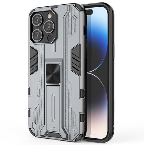 Schutzhülle Mit Ständer Für iPhone 16/16 Pro/16 Plus/16 Pro Max, Schlanke, rutschfeste Hülle Mit Magnetischem Saugnapf Und All-Inclusive-Objektivschutzabdeckung,16,Grey von Generisch