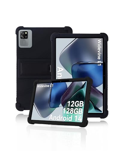 Schutzhülle für Blackview Tab 60 WiFi 10 Zoll 2025 Tablet, hautfreundliche weiche Silikon Tablet Hülle für Blackview Tab60WiFi mit verstellbarem Ständer (Schwarz) von Generisch