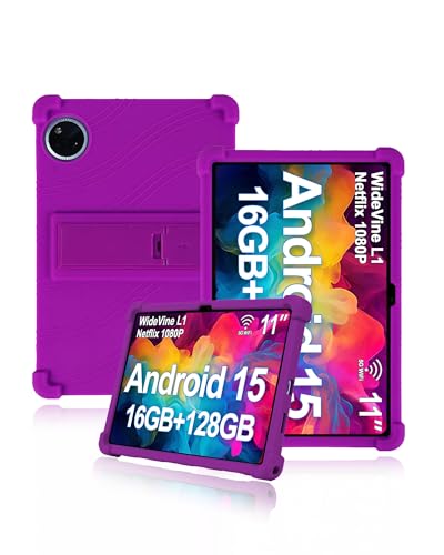 Schutzhülle für DOOGEE U11/DOOGEE U11Pro 11 Zoll 2025 Tablet, Hautfreundliche Tablet-Hülle aus weichem Silikon mit verstellbarem Ständer (Violett) von Generisch