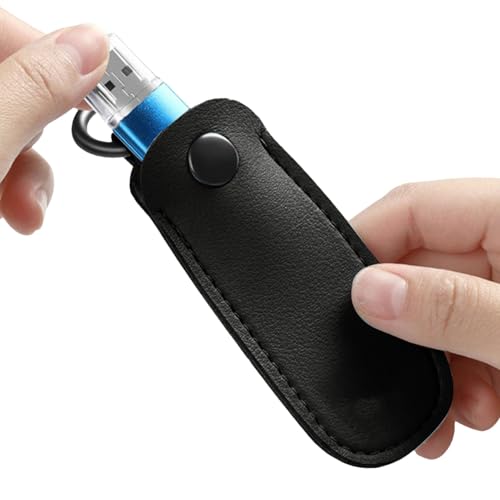 Schutzhülle für Flash-Laufwerk mit Schlüsselanhänger, USB-Flash-Laufwerk-Aufbewahrungstasche aus PU-Leder, für Studenten, Lehrer und Arbeiter, USB-Laufwerk-Halterung, klein für Pendler, Ausflüge von Generisch